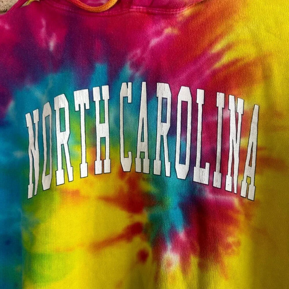 Colortone North Carolina Tie Dye Hoodie Sweatshirt Size Small - Picture 8 of 10